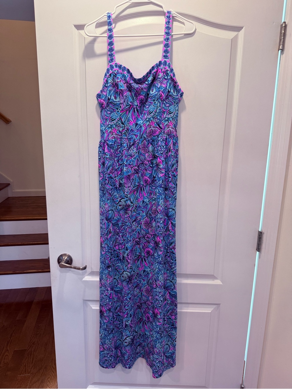 Lilly Pulitzer Blue & Purple Floral Maxi Dress